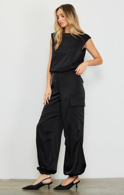 Esther Satin Cargo Pant