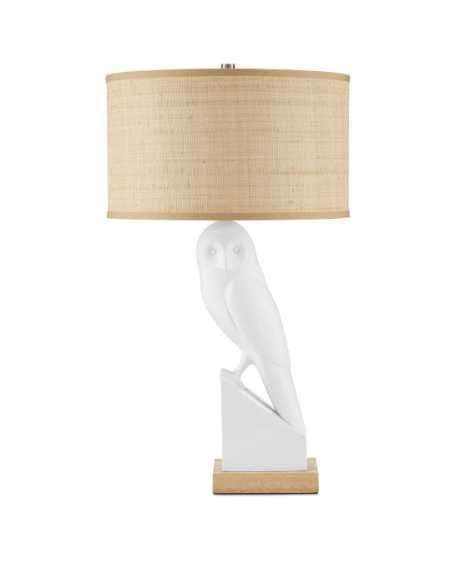 Snowy Owl White Table Lamp - Final Sale 25% off in cart