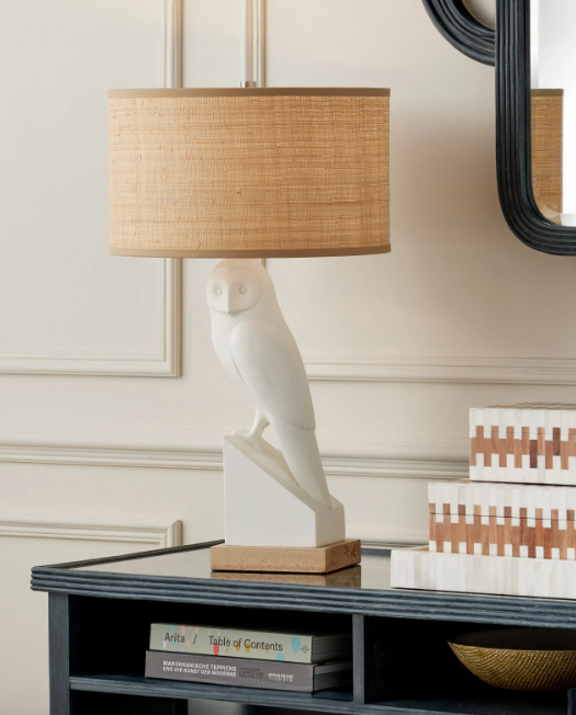 Snowy Owl White Table Lamp - Final Sale 25% off in cart