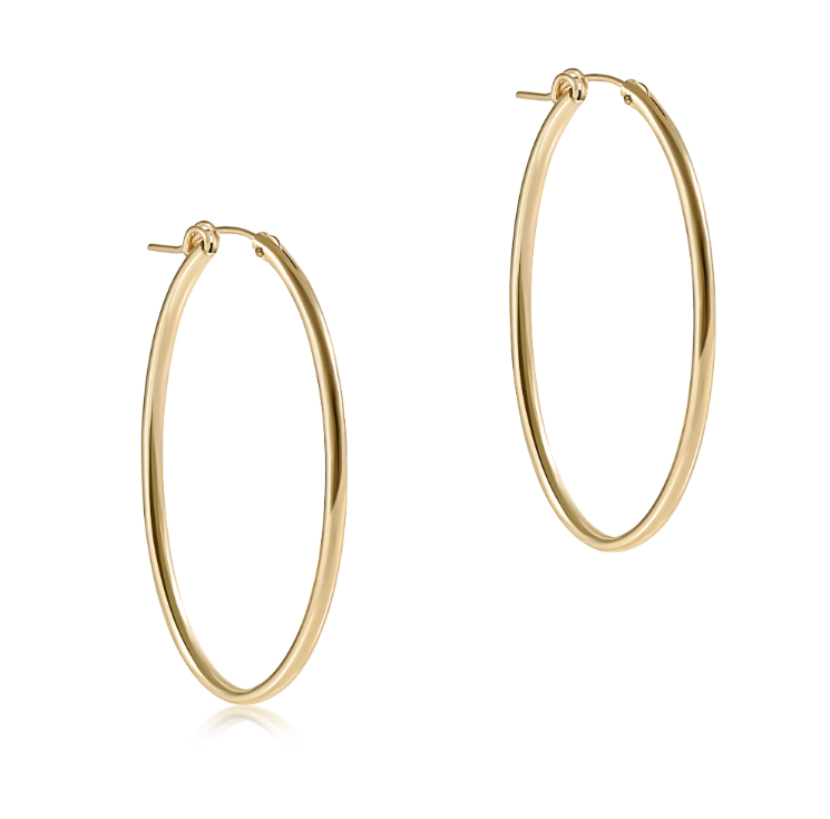 E Newton Oval Hoop - Gold