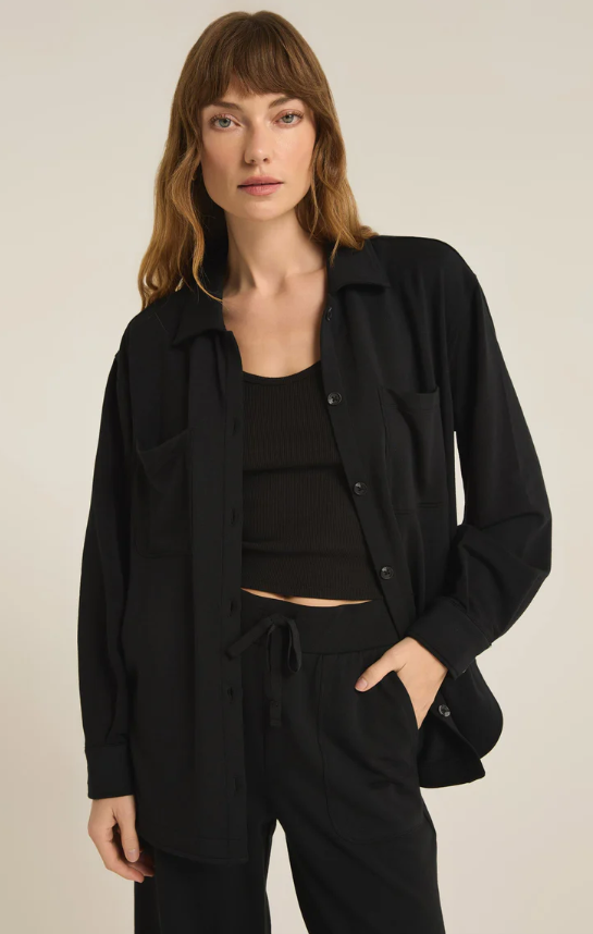 Z Supply Layover Modal Fleece Button Up - Final Sale 30% off in cart