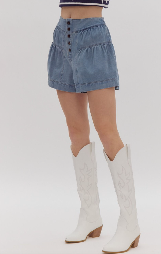 Kelsey High Waist Flare Denim Shorts - Final Sale 30% off in cart