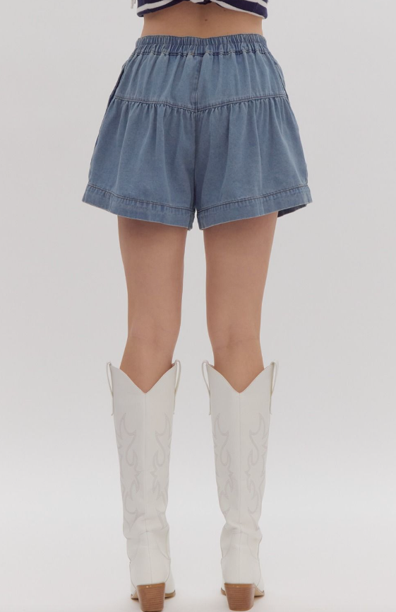 Kelsey High Waist Flare Denim Shorts - Final Sale 30% off in cart
