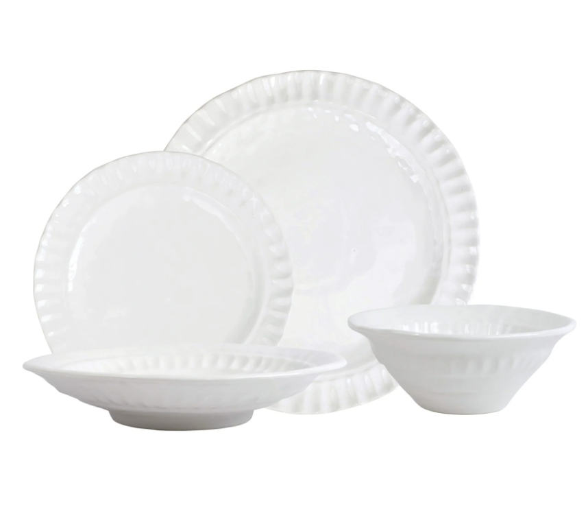 Vietri Pietra Serena 4 Piece Place Setting - PREORDER