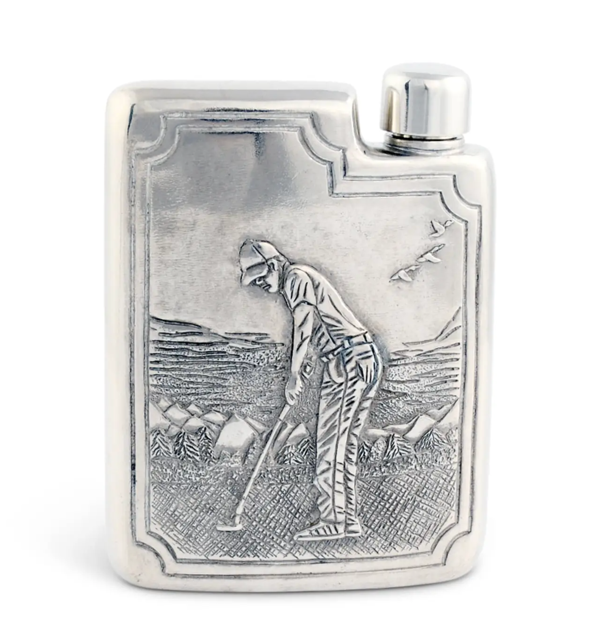 Pewter Golfer Flask