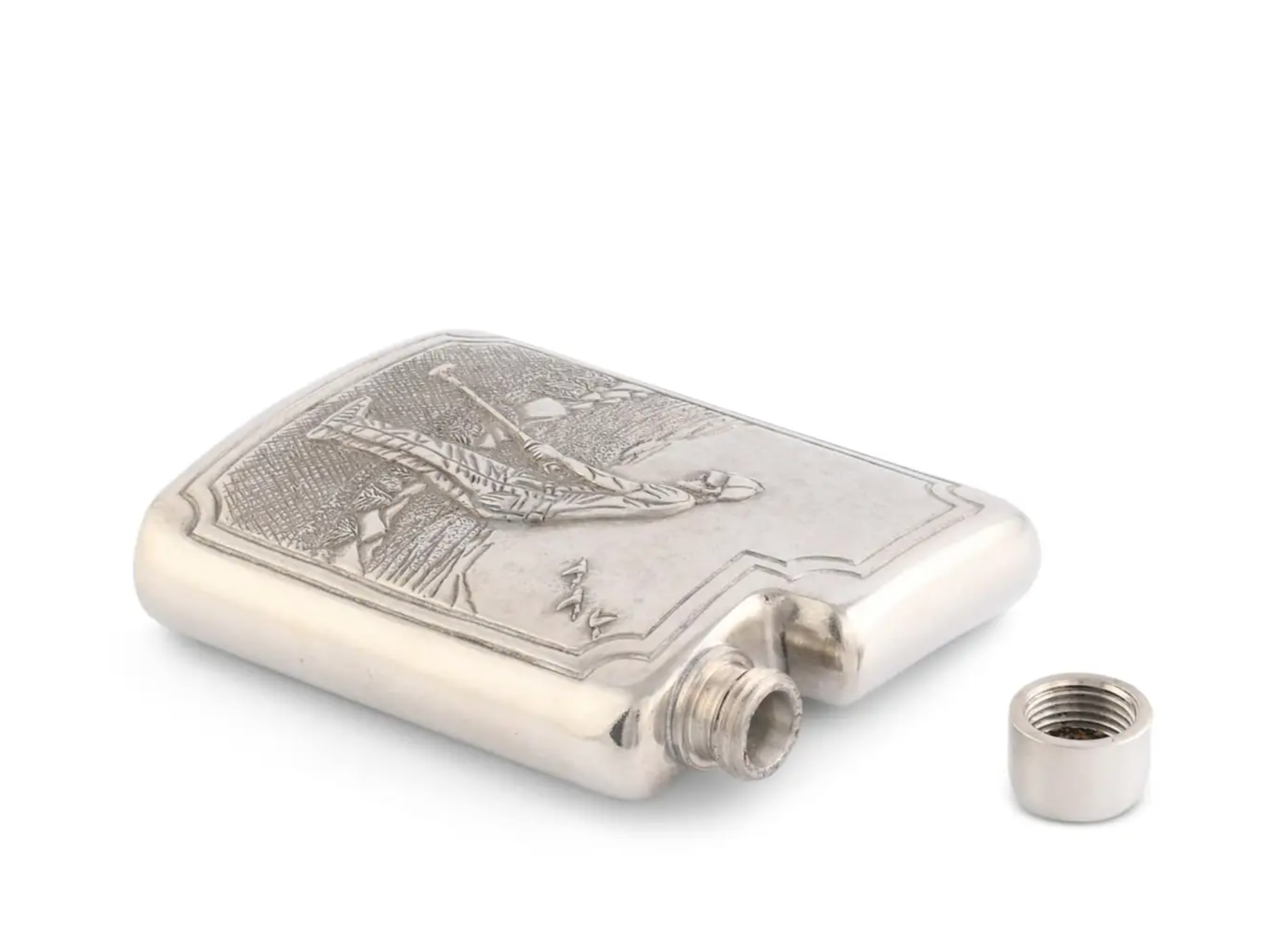 Pewter Golfer Flask