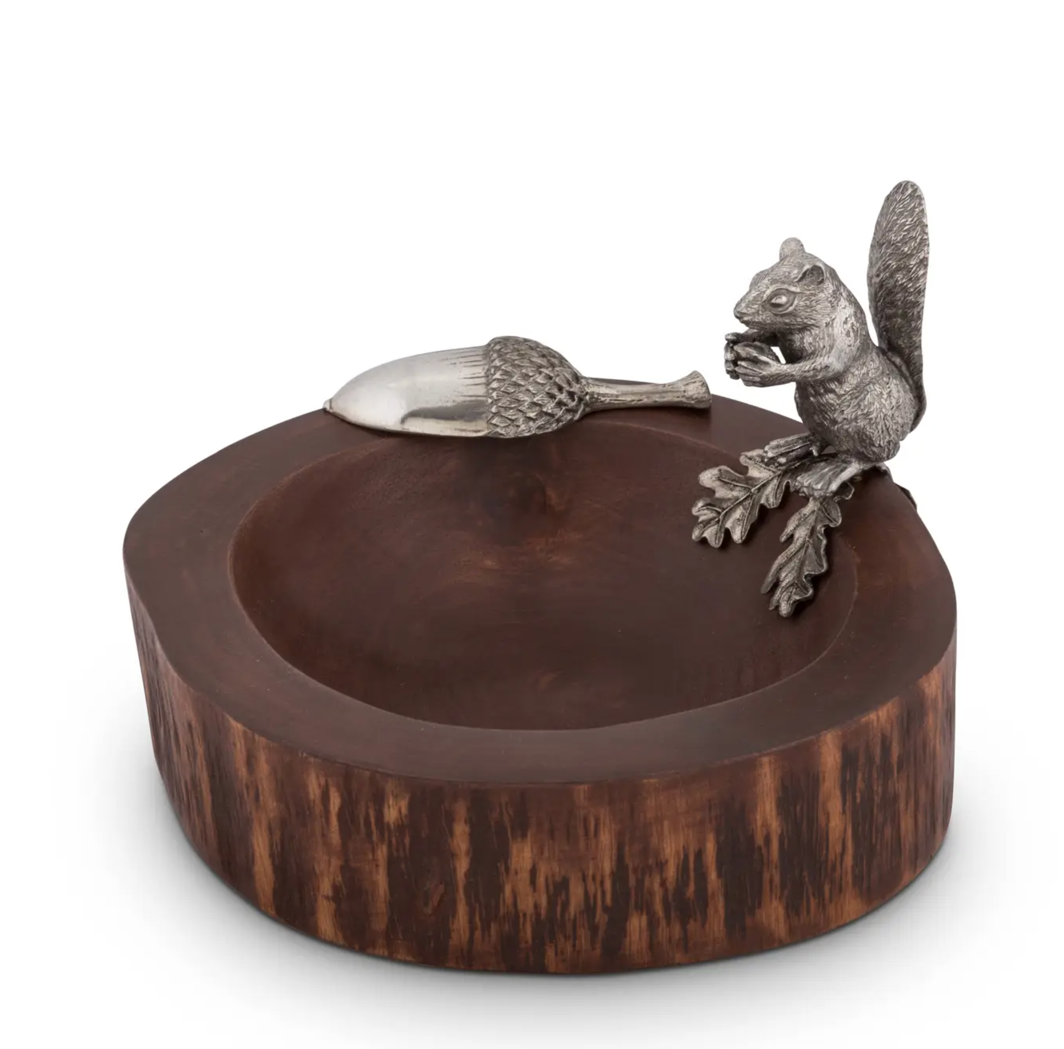 Pewter Squirrel Nut Bowl & Scoop Set