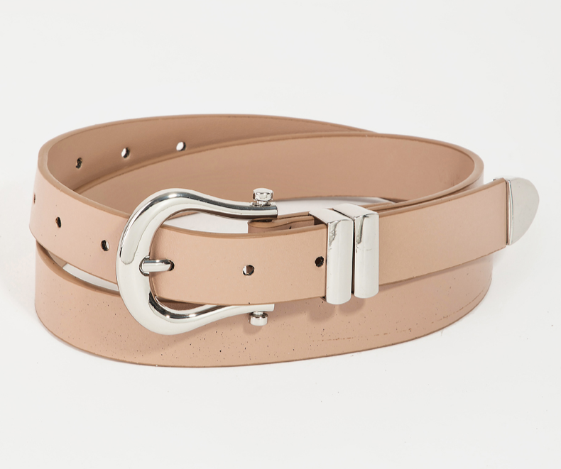 Silver Buckle Vegan Leather Belt