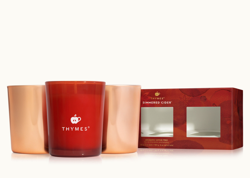Thymes Simmered Cider Aromatic Votive Trio