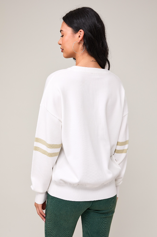 Pickleball Love Embroidered Crew Sweater - Final Sale 30% off in cart