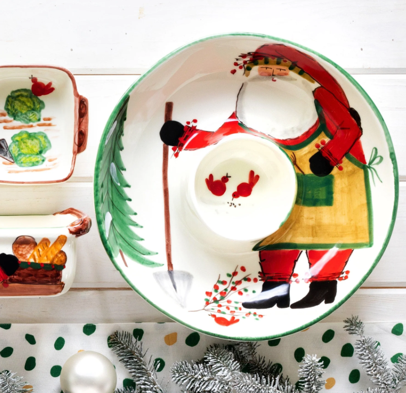 Vietri Old St. Nick Chip and Dip