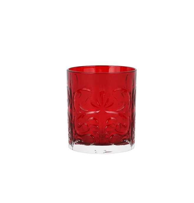 Vietri Barocco Ruby Double Old Fashioned Glass