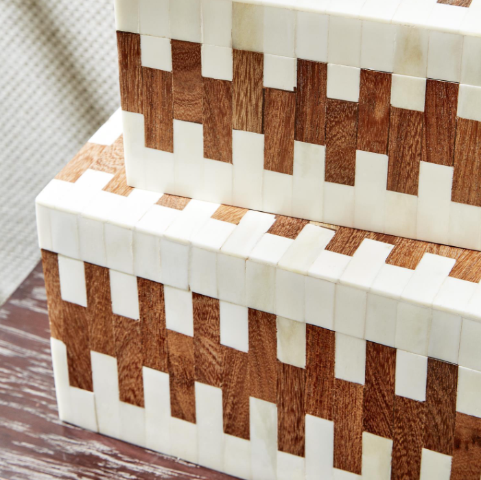 Jigsaw Bone and Wood Box