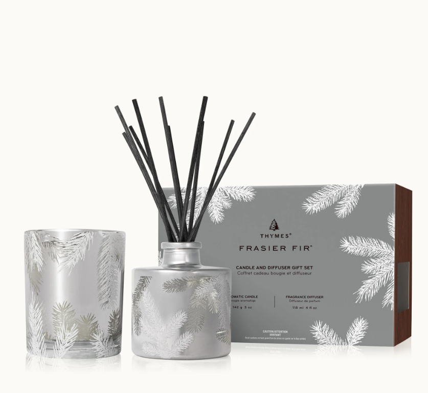 Thymes Frasier Fir Statement Candle and Diffuser Gift Set
