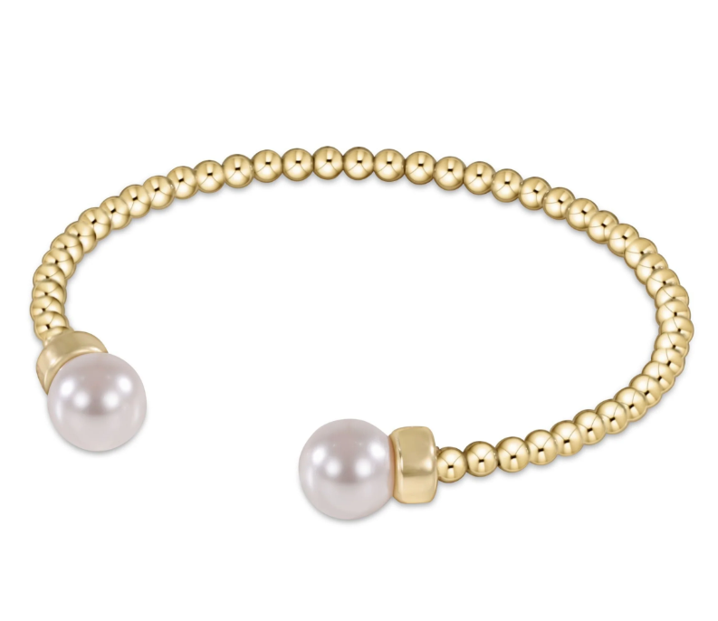 E Newton Classic Bead Cuff - Pearl