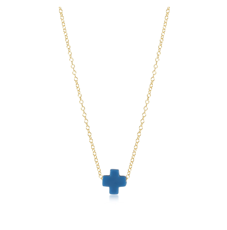 E Newton 16" Necklace Gold - Signature Cross