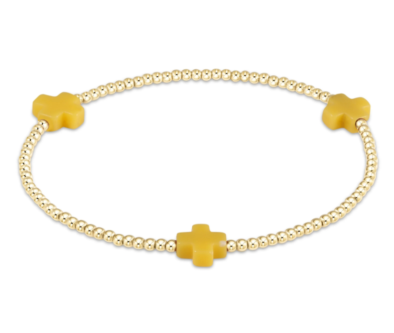 E Newton Signature Cross 2mm Bead Bracelet