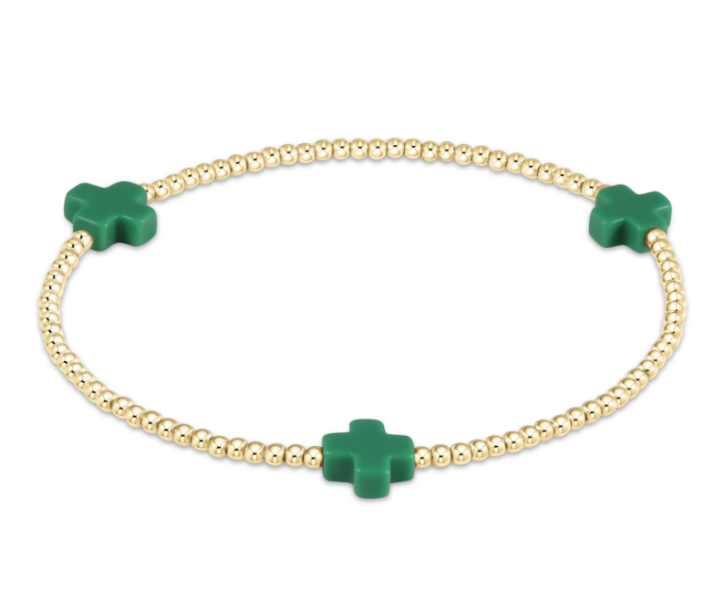 E Newton Signature Cross 2mm Bead Bracelet