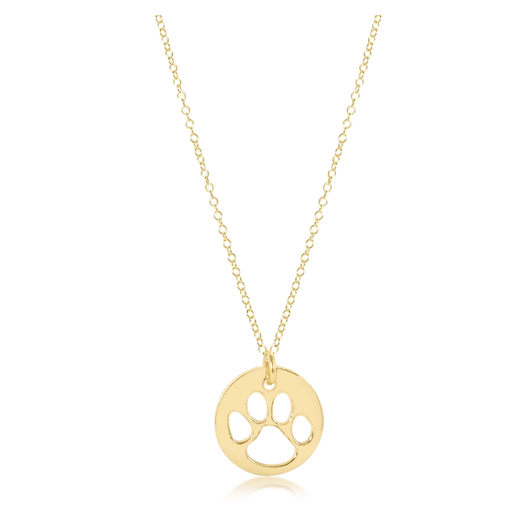 E Newton 16" Necklace Gold - Paw Print