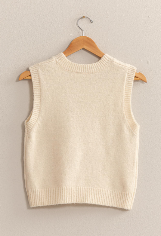 Emerie Sleeveless Cropped Sweater Top - Final Sale 30% off in cart