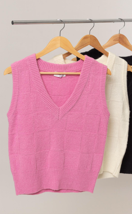Eve Basketweave Sweater Vest - Final Sale 40% off in cart