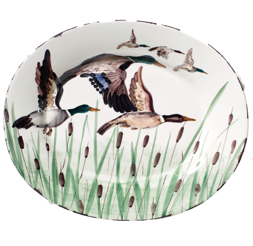 Vietri Wildlife Mallard Large Oval Platter