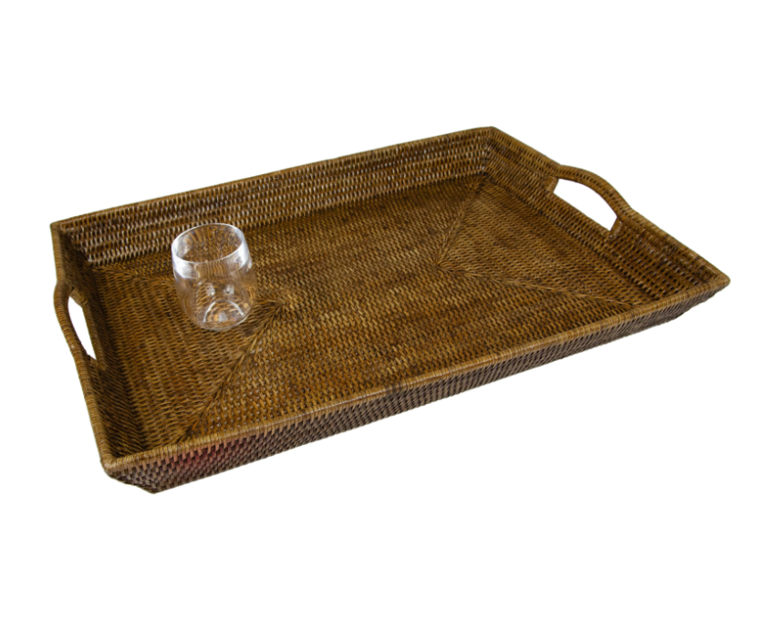 Rattan Extra Large Rectangle Tray