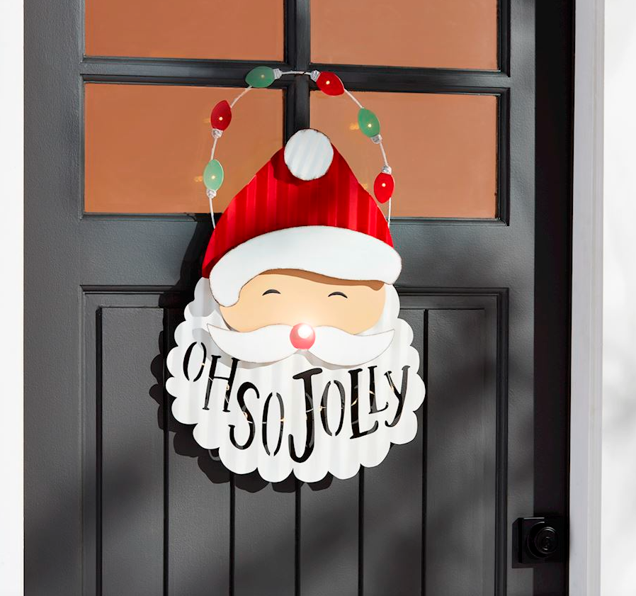 Santa Light Up Door Hanger - Final Sale 50% off in cart AS IS
