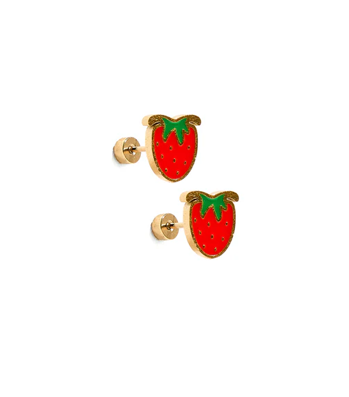 Linny Co Screwback Stud - Strawberry Shortcake