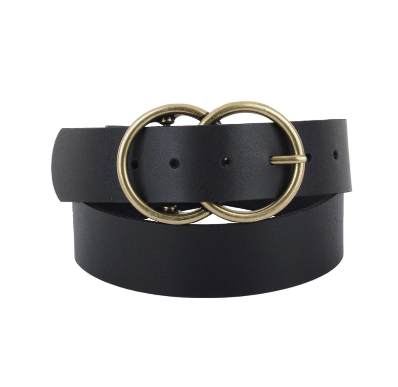 Wide Harmony Buckle Leather Belt
