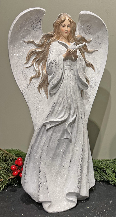 Large Glittered Standing Angel