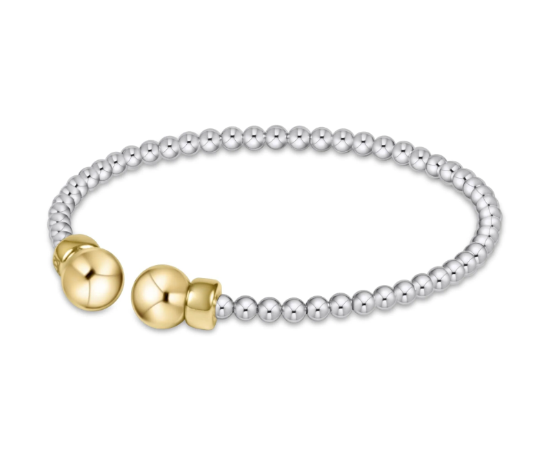 E Newton Classic Bead Cuff - Mixed Metal