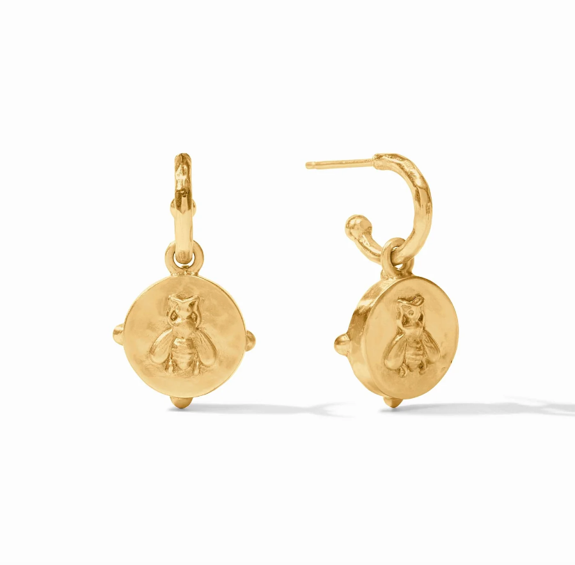 Julie Vos Honeybee Hoop & Charm Earring - Gold