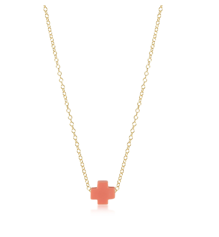 E Newton 16" Necklace Gold - Signature Cross