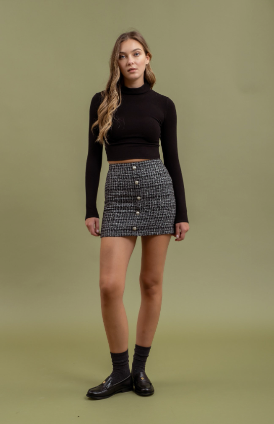 Zoe Button Down Tweed Mini Skirt - Final Sale 30% off in cart