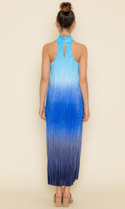 Raelynn Pleated Plisse Ombre Maxi Dress - Final Sale 40% off in cart