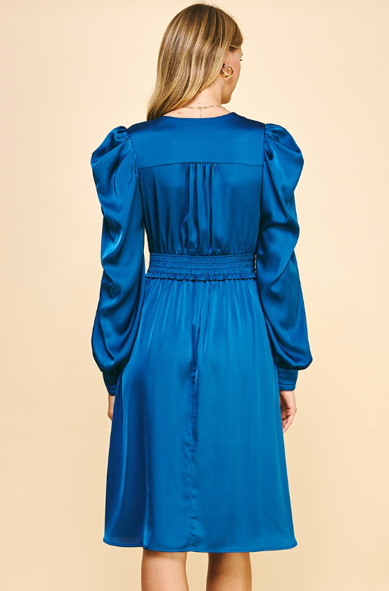 Valerie Satin Long Sleeve Mini Dress