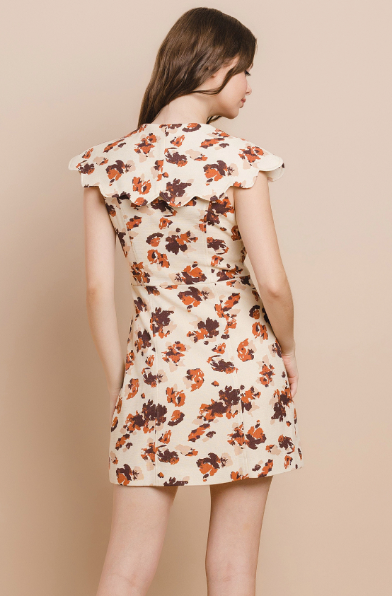 Rowan Floral Print Scalloped Detail Dress - Final Sale 25% off in cart