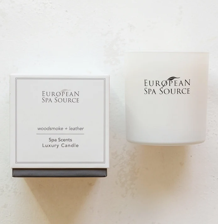 Woodsmoke + Leather Luxury Candle