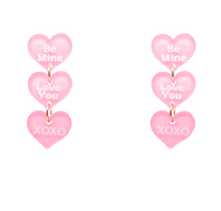 3 Heart Acrylic Earrings