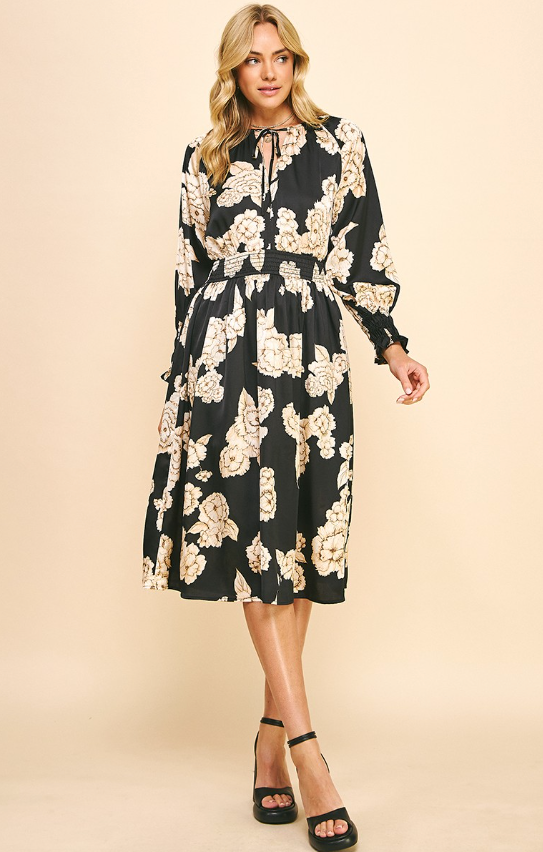 Azalea Floral Print Midi Dress