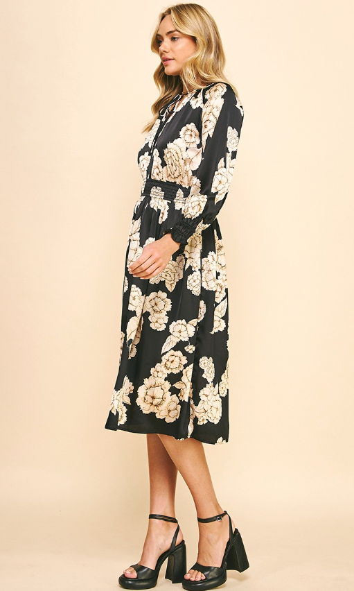 Azalea Floral Print Midi Dress