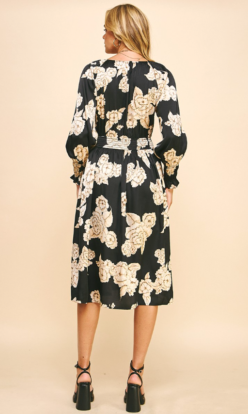 Azalea Floral Print Midi Dress