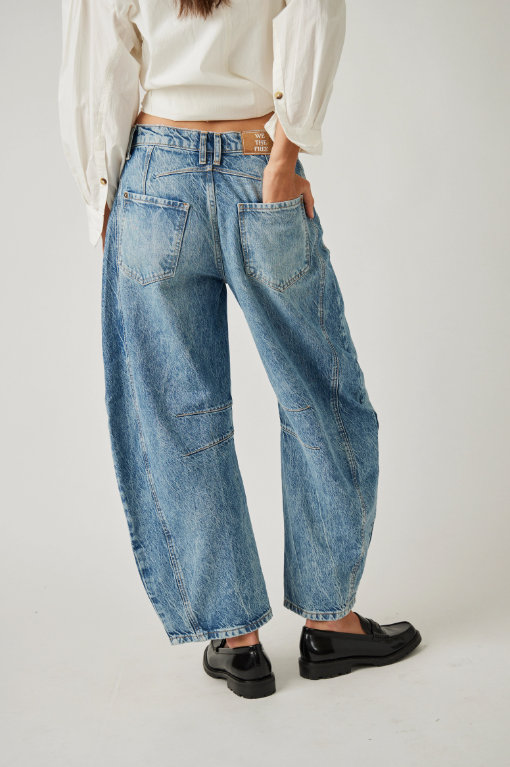 Free People Good Luck Mid-Rise Barrel Jeans - Final Sale 25% off in cart