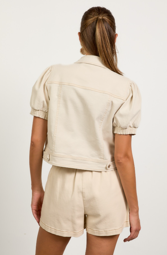 Amaya Puff Sleeve Cropped Jacket