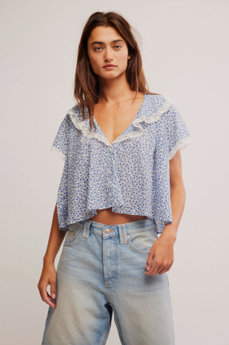 Free People Truly Yours Printed Blouse - Final Sale 25% off in cart
