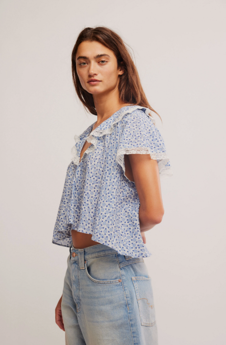 Free People Truly Yours Printed Blouse - Final Sale 25% off in cart