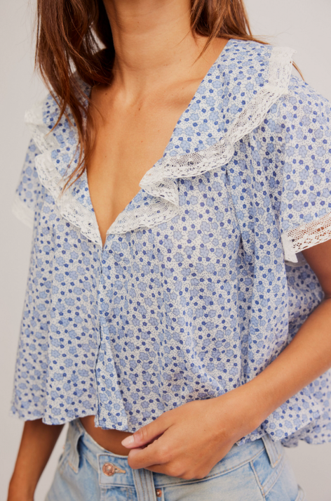 Free People Truly Yours Printed Blouse - Final Sale 25% off in cart