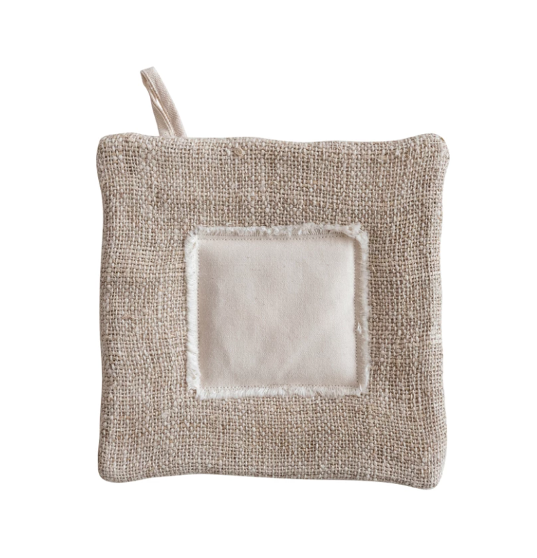 Woven Hemp & Cotton Pot Holder