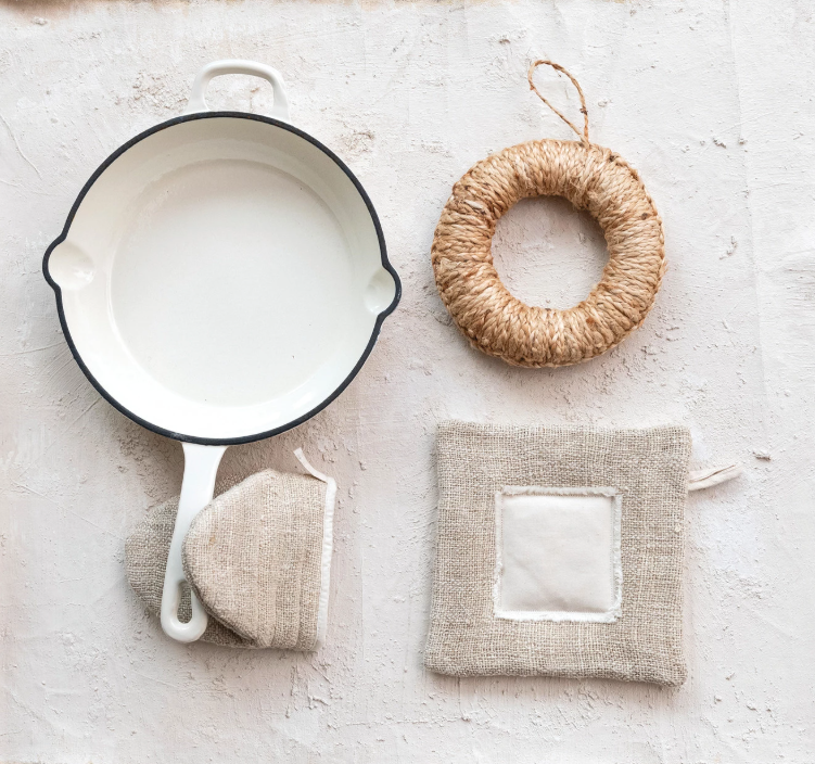 Woven Hemp & Cotton Pot Holder